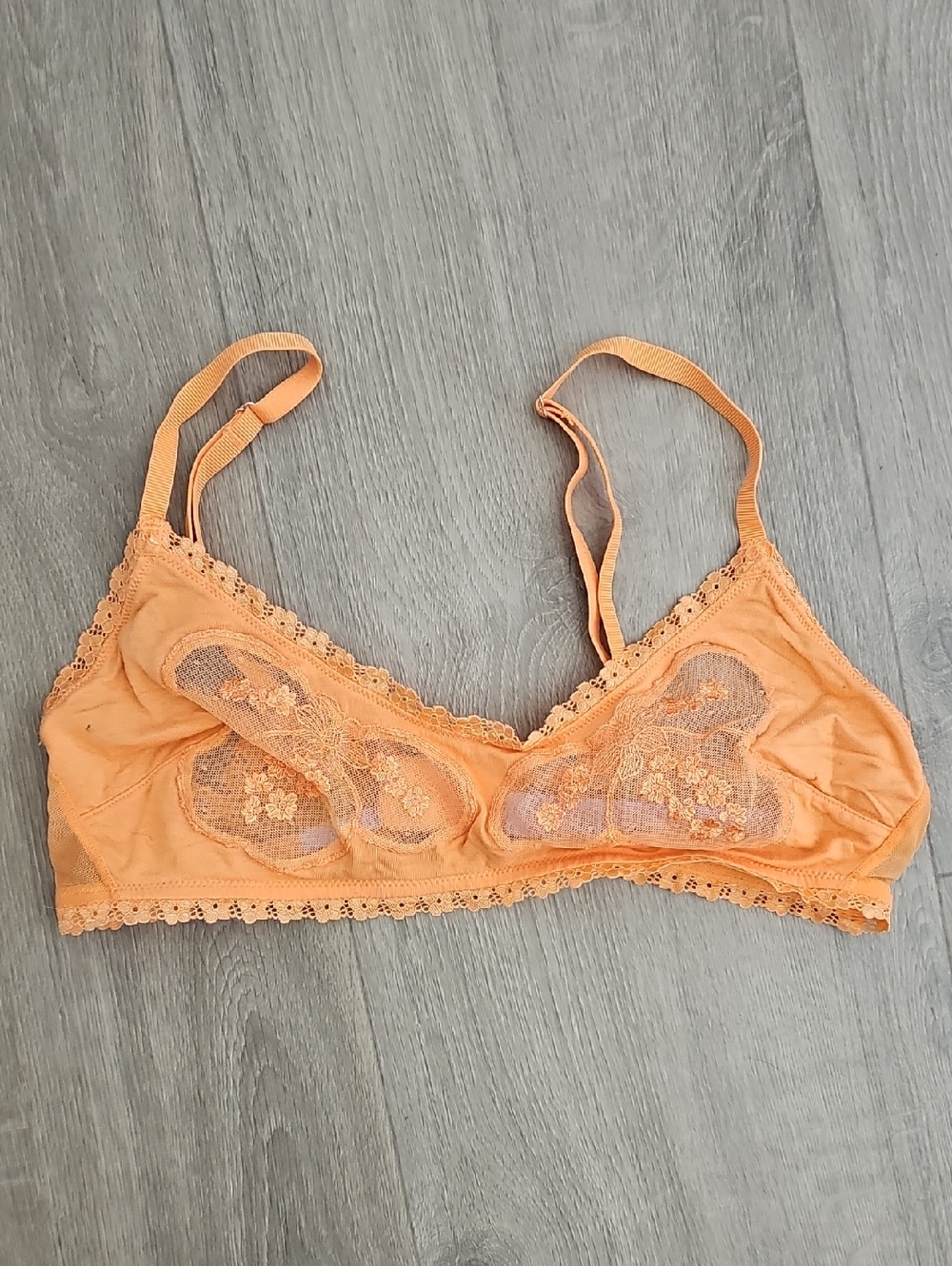 Savage X Fenty Lace-Trim Bralette Orange Size Medium